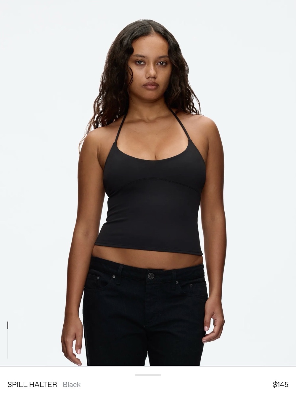 Tankair Spill Halter Tank Top - Black